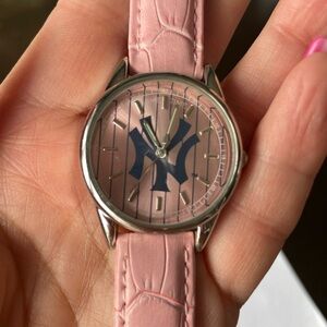 Game Time NY Yankees Pink Wrist Watch with Silver Accents